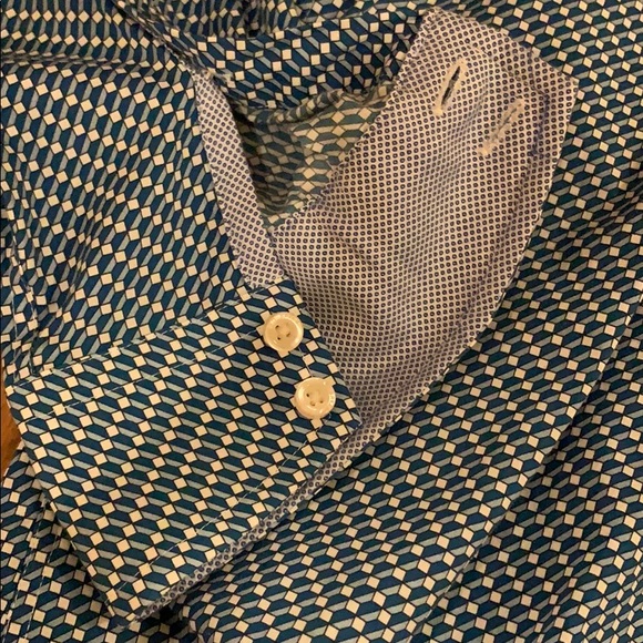 Blue & white checkered Ted Baker button down - Picture 6 of 11